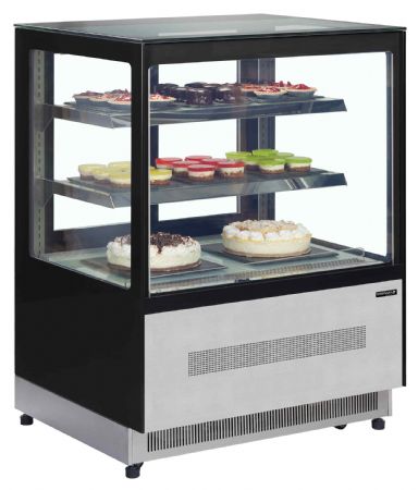 Armoire réfrigérée comptoirs positive 3 étagères en verre dépoli 905x745x1209 mm - Tefcold - LPD900F/BLACK