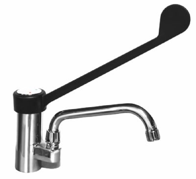 Robinet mitigeur monotrou longueur col de cygne 20 mm avec commande au coude