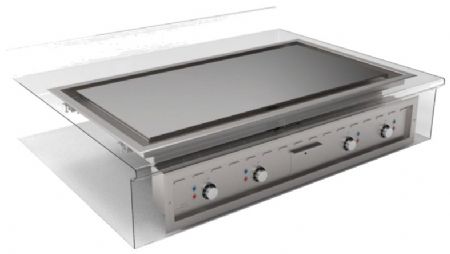 Plancha chromée éléctrique encastrable plaque 18mm d'épaisseur - 4 zones de cuisson 1200x600