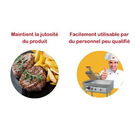 Clam grill steak avec presse double plaque chrome 1300x500 mm - Mirror - M1300EC2