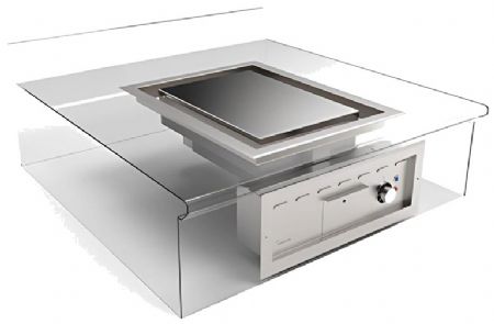 Plancha chromée éléctrique encastrable plaque 18mm d'épaisseur - 1 zone de cuisson 350x500