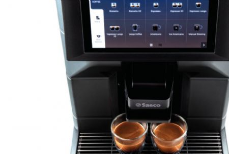Machine  caf professionnelle noire  cran tactile  1,1 kg  50 cafs/jour