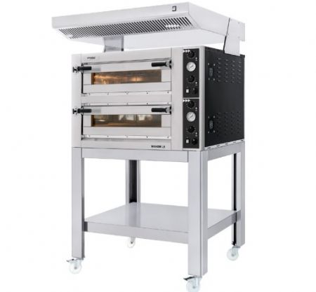Four  pizza lectrique professionnel 2 chambres 4 pizzas 35 cm 2 portes vitres