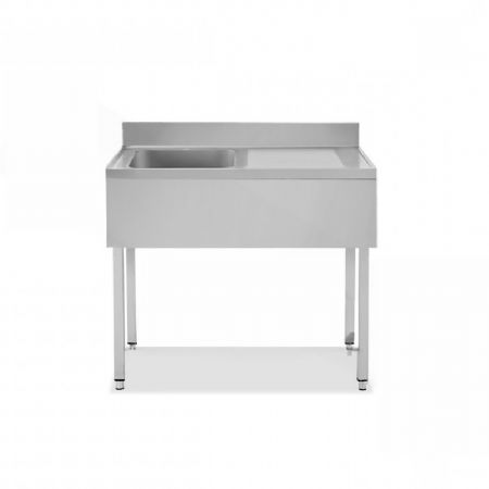 Plonge inox 1 bac  gauche 40x50x30 - 1200x600x850 mm