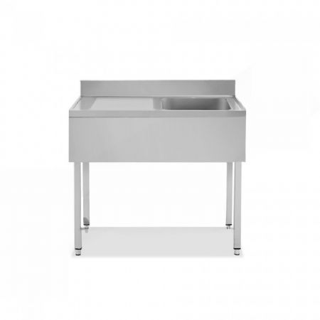 Plonge inox 1 bac  droite 40x50x30 - 1200x600x850 mm