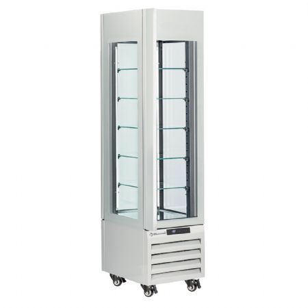 Armoire réfrigérée négative Vitrine full vitrée 260 L 5 niveaux en verre ventilée blanche 450x650x1900 mm - Diamond Promo - MAX/305-BW Armoire réfrigérée négative Vitrine full vitrée 260 L 5 niveaux en verre ventilée blanche 450x650x1900 mm - Diamond Promo - MAX/305-BW