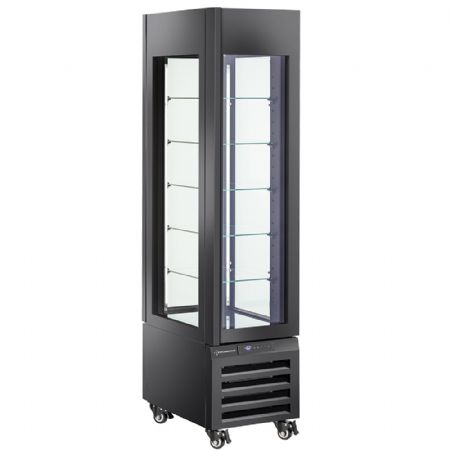 Armoire réfrigérée positive 260 L 5 étagères en verre ventilée noire 450x650x1900 mm - Diamond Promo - MAX/305-PB Armoire réfrigérée positive 260 L 5 étagères en verre ventilée noire 450x650x1900 mm - Diamond Promo - MAX/305-PB