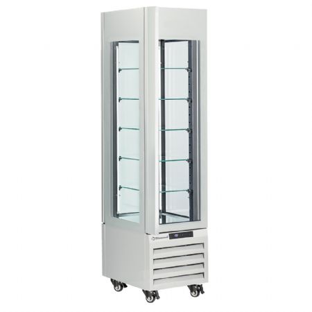 Armoire réfrigérée vitrine full vitrée 260 L, 5 niveaux en verre, ventilée, blanche, positive, 450x650x1900 mm - Diamond Promo - MAX/305-PW Armoire réfrigérée vitrine full vitrée 260 L, 5 niveaux en verre, ventilée, blanche, positive, 450x650x1900 mm - Diamond Promo - MAX/305-PW