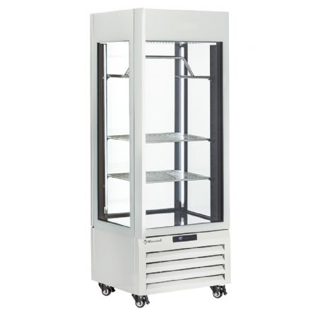 Armoire réfrigérée vitrine full vitrée 440 L, 2 étagères et barre à viande, ventilée, blanche, positive, 700x650x1900 mm - Diamond Promo - MAX/507-MW Armoire réfrigérée vitrine full vitrée 440 L, 2 étagères et barre à viande, ventilée, blanche, positive, 700x650x1900 mm - Diamond Promo - MAX/507-MW