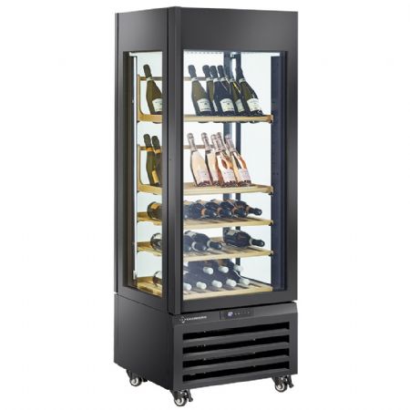 Armoire réfrigérée Vitrine FULL vitrée 440 L, 1 niveau + 4 étagères, ventilée, noire - Diamond Promo - MAX/507-VB2