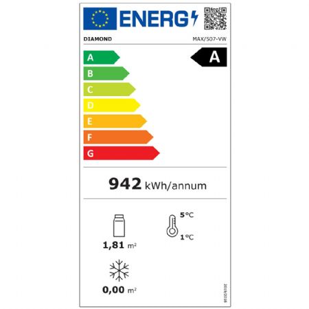 Vitrine réfrigérée professionnelle blanche positive 440 L - Diamond Promo - MAX/507-VW