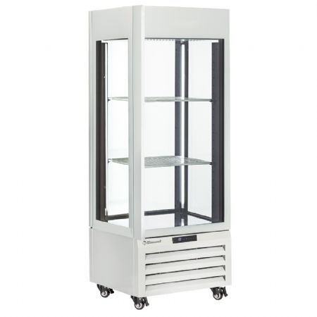 Armoire chocolat Vitrine full vitrée 440 L, 1 niveau et 2 étagères, ventilée, blanche - Diamond Promo - MAX/507-VW Armoire chocolat Vitrine full vitrée 440 L, 1 niveau et 2 étagères, ventilée, blanche - Diamond Promo - MAX/507-VW