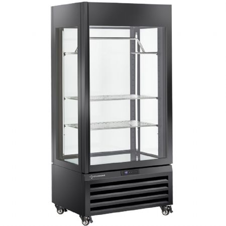 Armoire réfrigérée vitrine full vitrée 600 litres, 2 étagères et barre à viande, ventilée, noire - Diamond Promo - MAX/607-MB Armoire réfrigérée vitrine full vitrée 600 litres, 2 étagères et barre à viande, ventilée, noire - Diamond Promo - MAX/607-MB