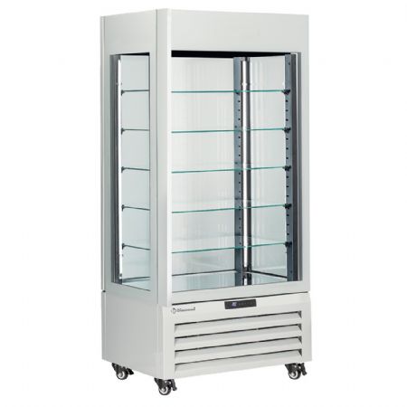 Armoire réfrigérée négative Vitrine 4 faces vitrées 600 L 5 niveaux en verre ventilée blanche 900x650x1900 mm - Diamond Promo - MAX/609-BW Armoire réfrigérée négative Vitrine 4 faces vitrées 600 L 5 niveaux en verre ventilée blanche 900x650x1900 mm - Diamond Promo - MAX/609-BW