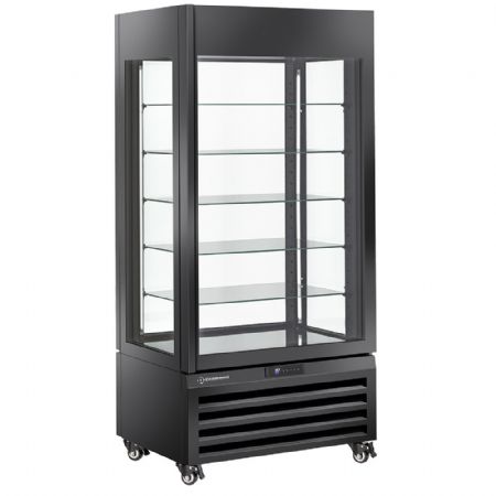 Armoire réfrigérée 4 faces vitrées 600 L positive 5 étagères en verre noire 900x650x1900 mm - Diamond Promo - MAX/609-CB Armoire réfrigérée 4 faces vitrées 600 L positive 5 étagères en verre noire 900x650x1900 mm - Diamond Promo - MAX/609-CB