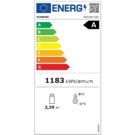 Armoire réfrigérée vitrine full vitrée 600 litres 1 niveau 4 étagères ventilée noire - Diamond Promo - MAX/609-VB2