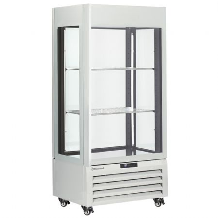 Armoire réfrigérée 4 faces vitrées 600 L positive blanche avec 2 étagères inox réglables - Diamond Promo - MAX/609-VW Armoire réfrigérée 4 faces vitrées 600 L positive blanche avec 2 étagères inox réglables - Diamond Promo - MAX/609-VW