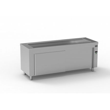 Meuble inox bain-marie  eau avec rserve neutre 5 bacs GN1/1-200 - 2000x700x850 mm