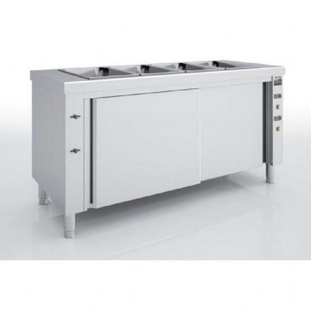 Self-services chaud bain-marie à eau avec réserve chaude, thermostat digital 30-90°C - Eratos - MBMR-160