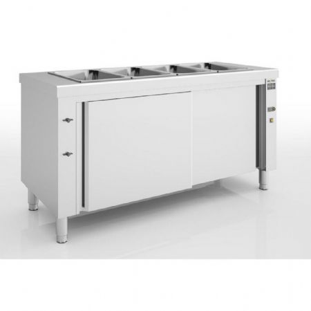 Self-services chaud bain-marie sec 4 bacs GN1/1 thermostat 30-90°C - Eratos - MBSN-160