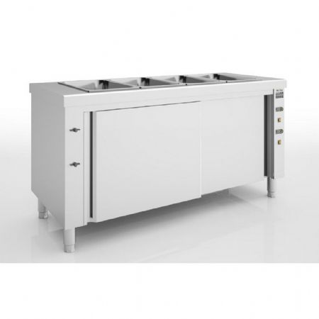 Self-services chaud bain-marie sec réserve chaude, thermostat digital 30-90°C, 1600x700x850 mm - Eratos - MBSR-160
