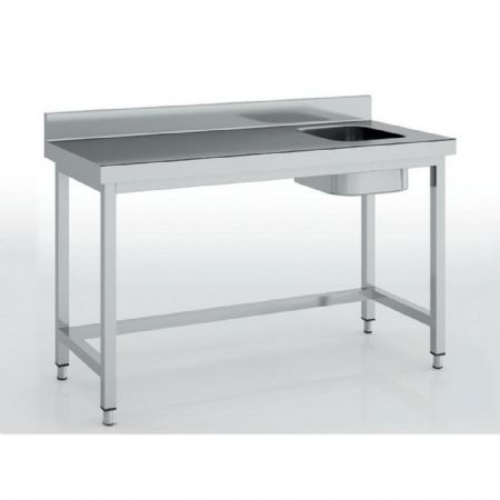 Plonge Inox 1 bac à droite en inox AISI-304 18/10 satiné 1000x600x600 mm - Eratos - MCCD60-100D Plonge Inox 1 bac à droite en inox AISI-304 18/10 satiné 1000x600x600 mm - Eratos - MCCD60-100D
