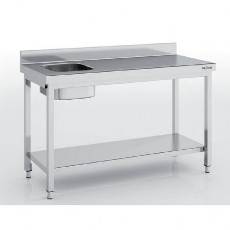 Plonge Inox 1 bac à gauche 2200x700x850 mm - Eratos - MCCD70-220IE