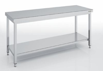 Table inox sans dosseret avec tagre - 600x600x850 mm