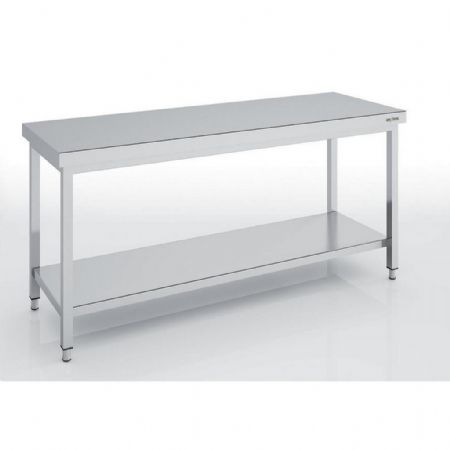 Table de Travail Inox AISI-304 18/10 avec étagère 2000x800x850 mm - Eratos - MCD80-200 Table de Travail Inox AISI-304 18/10 avec étagère 2000x800x850 mm - Eratos - MCD80-200