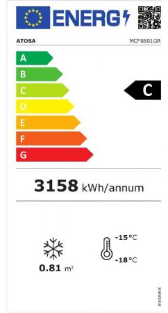 Armoire réfrigérée négative vitrée 1 porte 670 L - Atosa - MCF8601GR