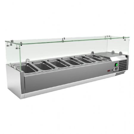 Vitrine réfrigérée de comptoir avec façade en verre pour bacs 6x GN 1/4