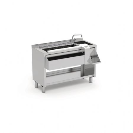 Table cocktail professionnelle 1200 mm avec évier à droite et cuve isolée - Eratos - MCN-120D