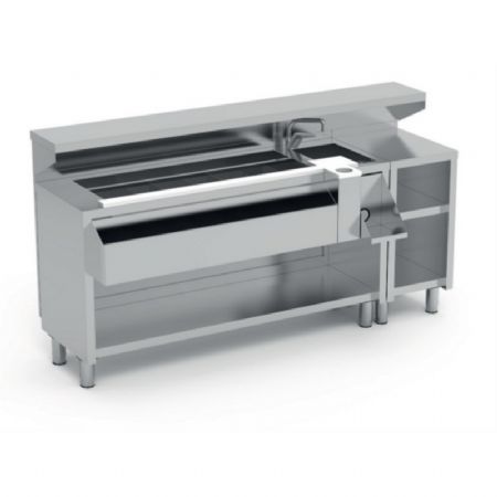 Meuble inox pour table cocktail rfrigre -  400x520x850mm