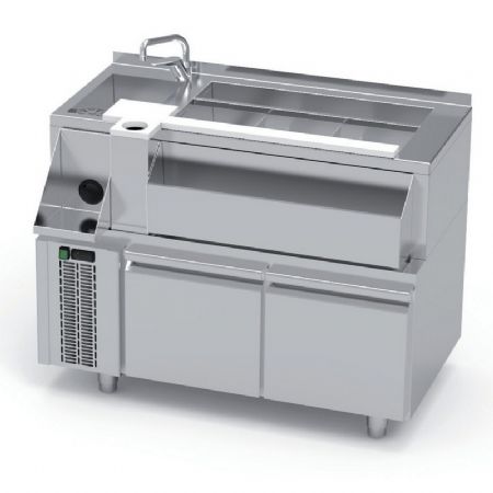 Table cocktail avec etagre evier  gauche avec vidange -Longueur 1200mm