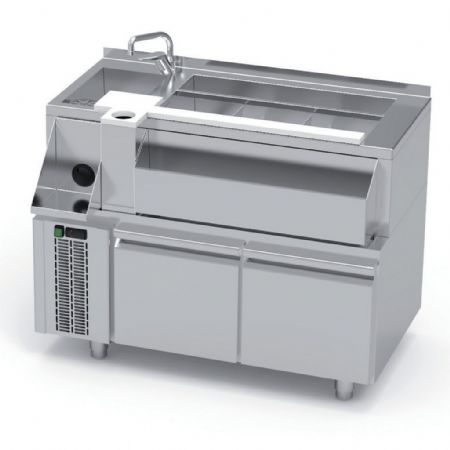 Table cocktail professionnelle réfrigérée avec évier et 2 tiroirs, 1200x745x900 mm - Eratos - MCR-120I Table cocktail professionnelle réfrigérée avec évier et 2 tiroirs, 1200x745x900 mm - Eratos - MCR-120I