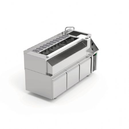 Table cocktail professionnelle avec 3 tiroirs réfrigérés et rince-verres - Eratos - MCR-160D