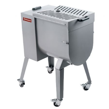 Mélangeur à viande boucherie en inox 50 kg sur piètement avec roues - Diamond - MCR-50P/NS