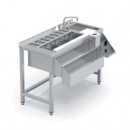 Table cocktail professionnelle 1200 mm avec évier à droite et cuve isolée - Eratos - MCS-120D