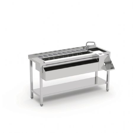 Table cocktail professionnelle avec cuve isolée et évier, 1600x745x900 mm - Eratos - MCS-160D