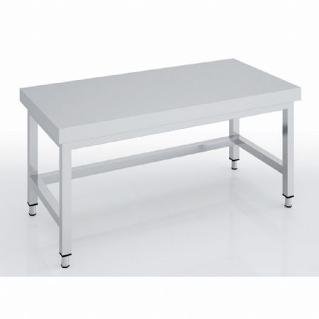 Table soubassement centrale série 600 Inox AISI-304 18/10 satiné 1000x600 mm hauteur réglable 600-700 mm - Eratos - MCSBD60-100