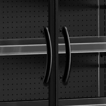 Vitrine rfrigre pour supermarch murale noire avec 2 portes battantes - 740 litres