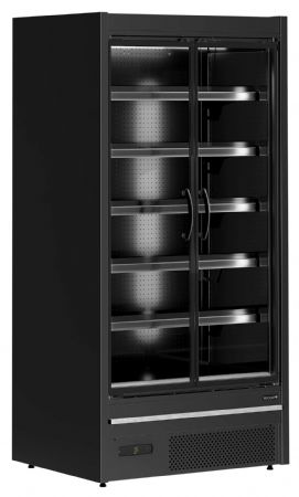 Vitrine murale de supermarché réfrigérée positive 2 portes vitrées noire - Tefcold - MDCA937HB