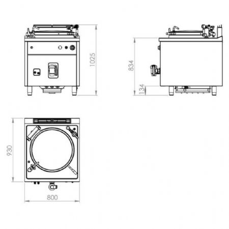 Marmite électrique Triphasé 150 L - Hr Fainca - ME150L900EA