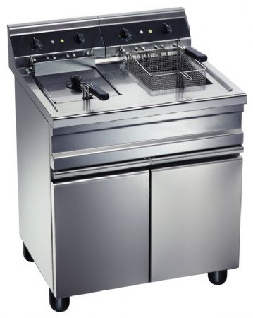 Friteuse professionnelle sur coffre Triphasé 2 cuves 20 L - Furnotel - ME40