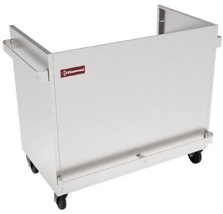 Meuble inox support vitrine chauffante bain-marie 3 GN 1/1 panoramique/N sur roulettes - Diamond - MEX-RG3/N