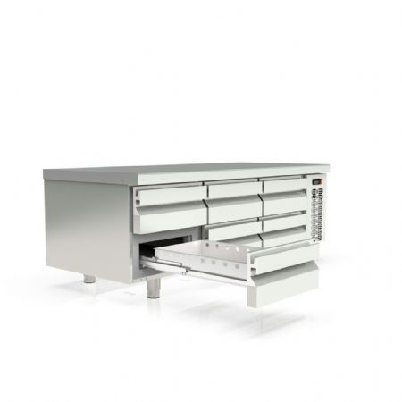 Soubassement réfrigéré 6 tiroirs 264 L température positif - Coreco - MFB-160-CC