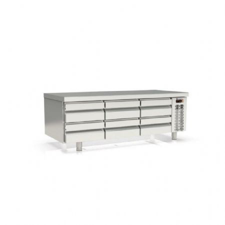 Soubassement réfrigéré 6 tiroirs 264 L température positif - Coreco - MFB-160-CC