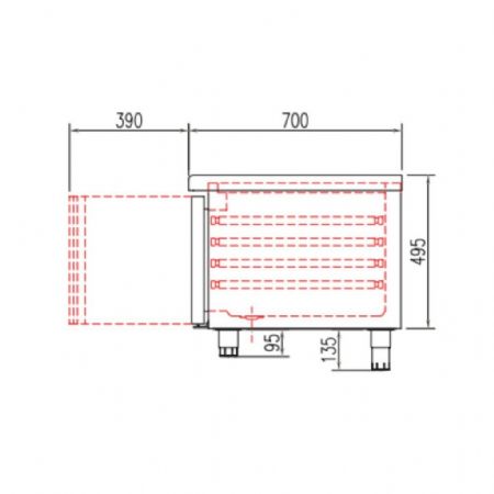 Soubassement réfrigéré 3 portes 264 L température positif - Coreco - MFB-160