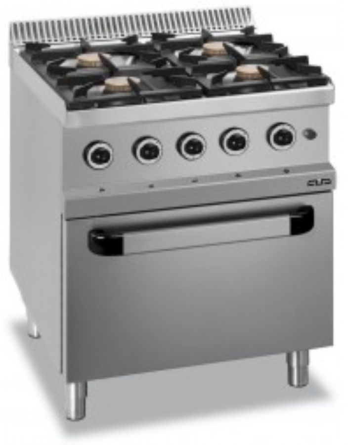 Cuisinire gaz sur four lectrique ventil 4 feux 5,5kW - Profondeur 700mm