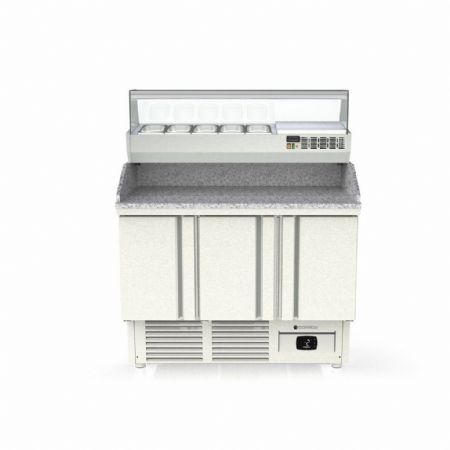 Meuble à Pizzas 3 portes dessus granit capacité 450 L - Coreco - MFCP-140